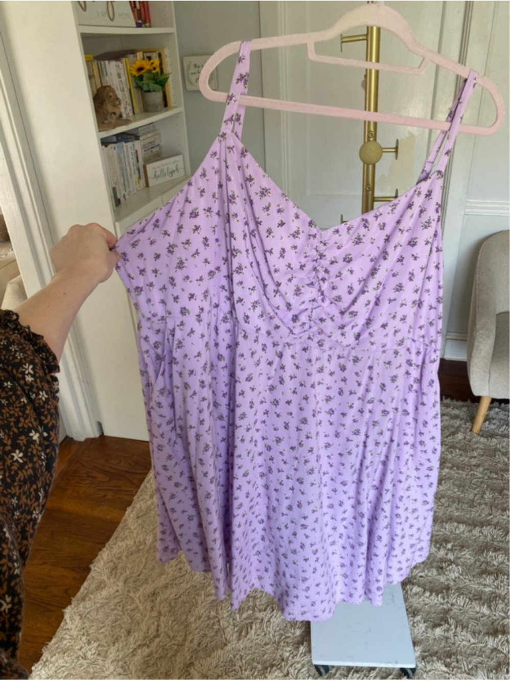 Torrid Lilac Ditsy Floral Midi Dress Cottagecore Romantic Feminine Coquette Boho - Picture 4 of 8